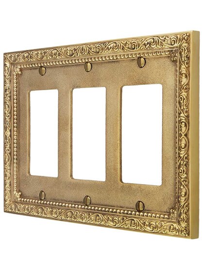 Floral Victorian Triple Gang GFI Cover Plate.